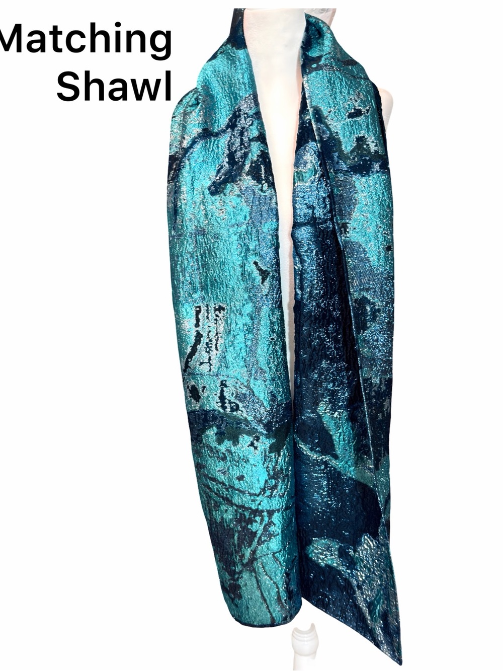 Jovani Strapless Metallic Couture Gown & Matching Shawl NWT One of a Kind Size 4 - Picture 11 of 16